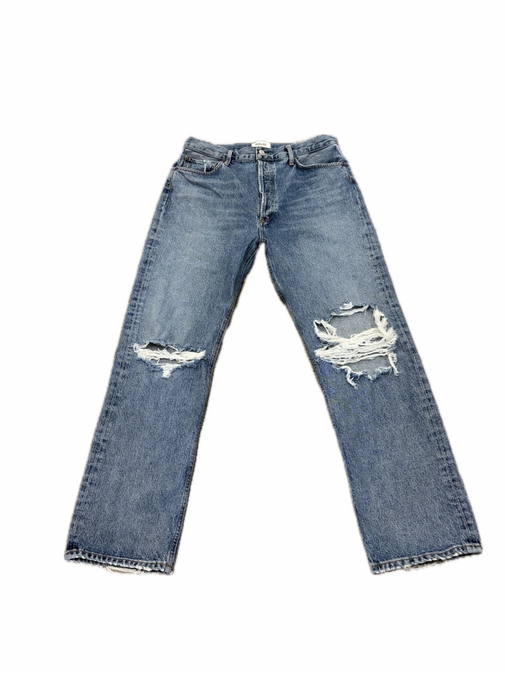 AGOLDE 90s Button Fly Distressed Jeans Size 31 Organic Cotton High Rise